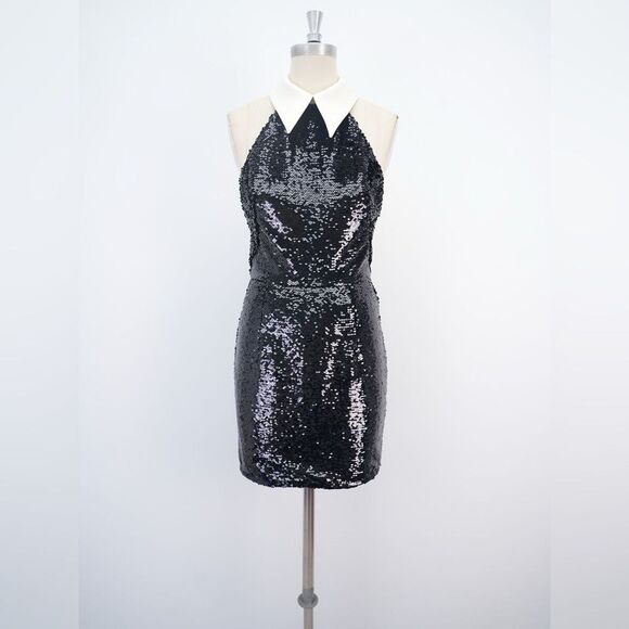 NWOT BRONX AND BANCO Wednesday Sequin Halterneck Mini Dress - Picture 9 of 16
